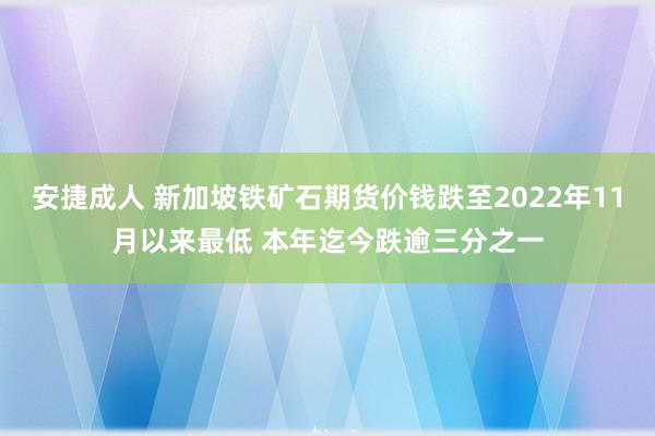 安捷成人 新加坡铁矿石期货价钱跌至2022年11月以来最低 本年迄今跌逾三分之一