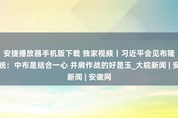 安捷播放器手机版下载 独家视频丨习近平会见布隆迪总统：中布是结合一心 并肩作战的好昆玉_大皖新闻 | 安徽网