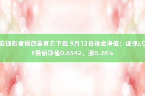 安捷影音播放器官方下载 9月13日基金净值：证保LOF最新净值0.6542，涨0.26%