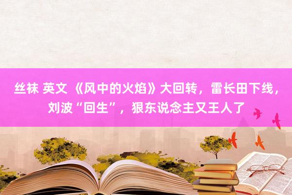 丝袜 英文 《风中的火焰》大回转，雷长田下线，刘波“回生”，狠东说念主又王人了