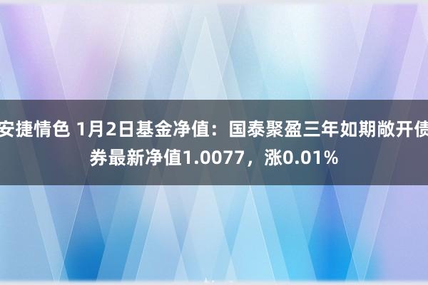 安捷情色 1月2日基金净值：国泰聚盈三年如期敞开债券最新净值1.0077，涨0.01%