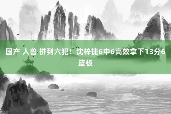 国产 人兽 拼到六犯！沈梓捷6中6高效拿下13分6篮板