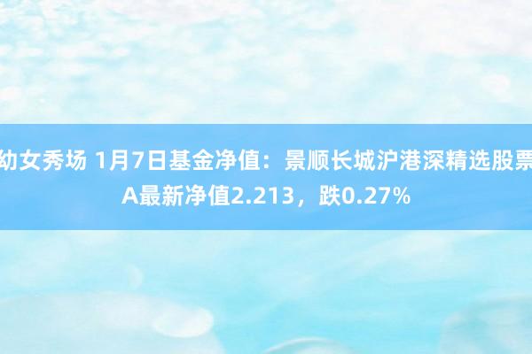 幼女秀场 1月7日基金净值：景顺长城沪港深精选股票A最新净值2.213，跌0.27%