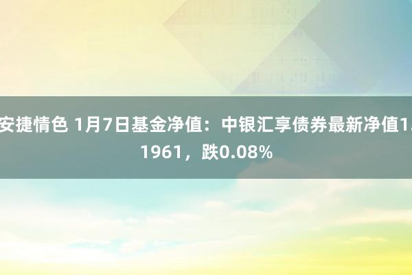 安捷情色 1月7日基金净值：中银汇享债券最新净值1.1961，跌0.08%