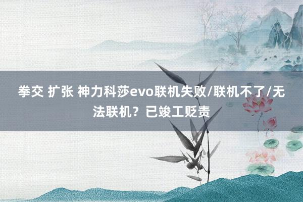 拳交 扩张 神力科莎evo联机失败/联机不了/无法联机？已竣工贬责